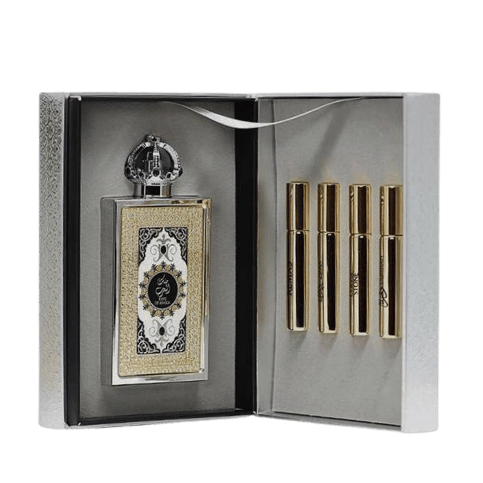 Ambalajul original de lux al parfumului  Lattafa Le Chameau King of Arabia apa de parfum din colecția premium.