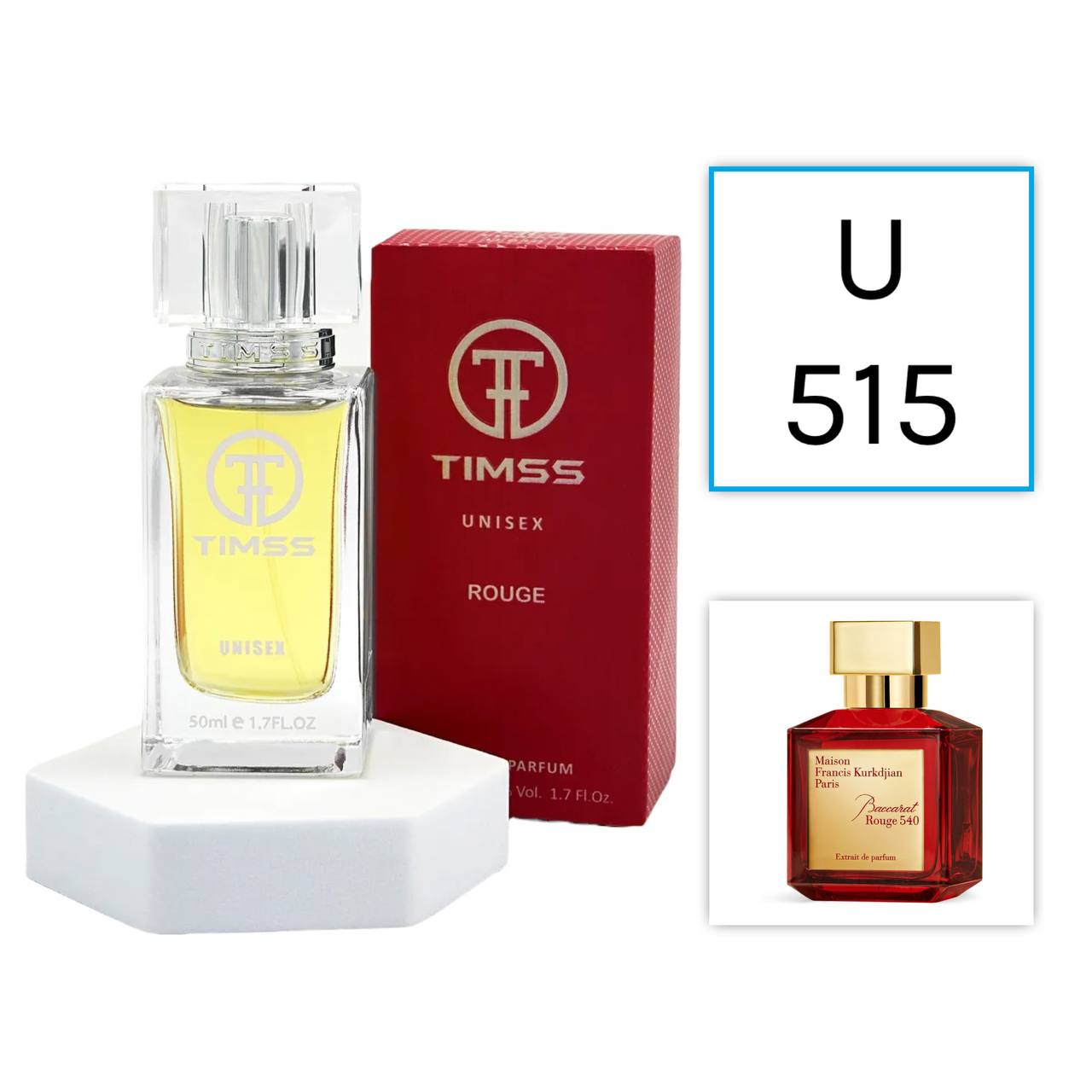 TIMSS U 515 ROUGE - Inspirat Maison Francis Kurkdjian Baccarat Rouge 540 - Eau de Parfum 50ml