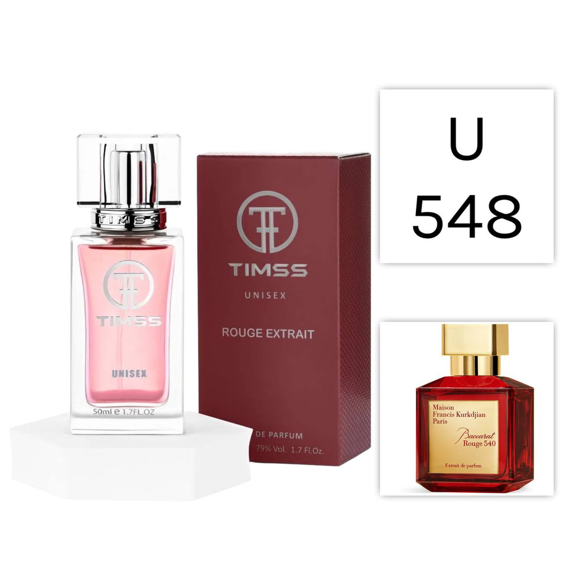 TIMSS U 548 ROUGE EXTRAIT - Inspirat Maison Francis Kurkdjian Baccarat Rouge 540 Extrait de Parfum - Eau de Parfum  50ml