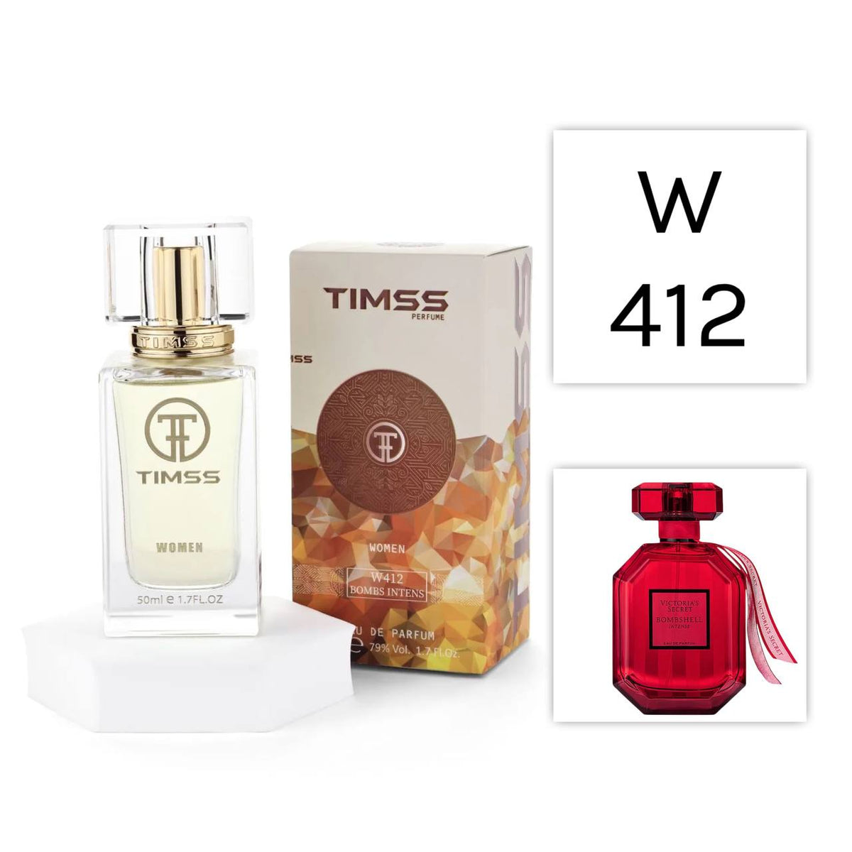 TIMSS W 412 Bombs Intens - Inspirat din Victoria's Secret Bombshell Intense - Eau de Parfum  50 ml