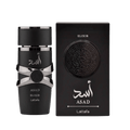 Ambalaj cutie Lattafa Asad Elixir Apă de Parfum - cutia oficială a parfumului arabesc pentru bărbați pe Parfumer