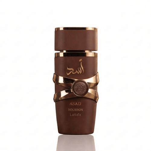 Detaliu flacon Lattafa Asad Bourbon Apă de Parfum - finisajele deosebite ale acestui parfum arabesc original