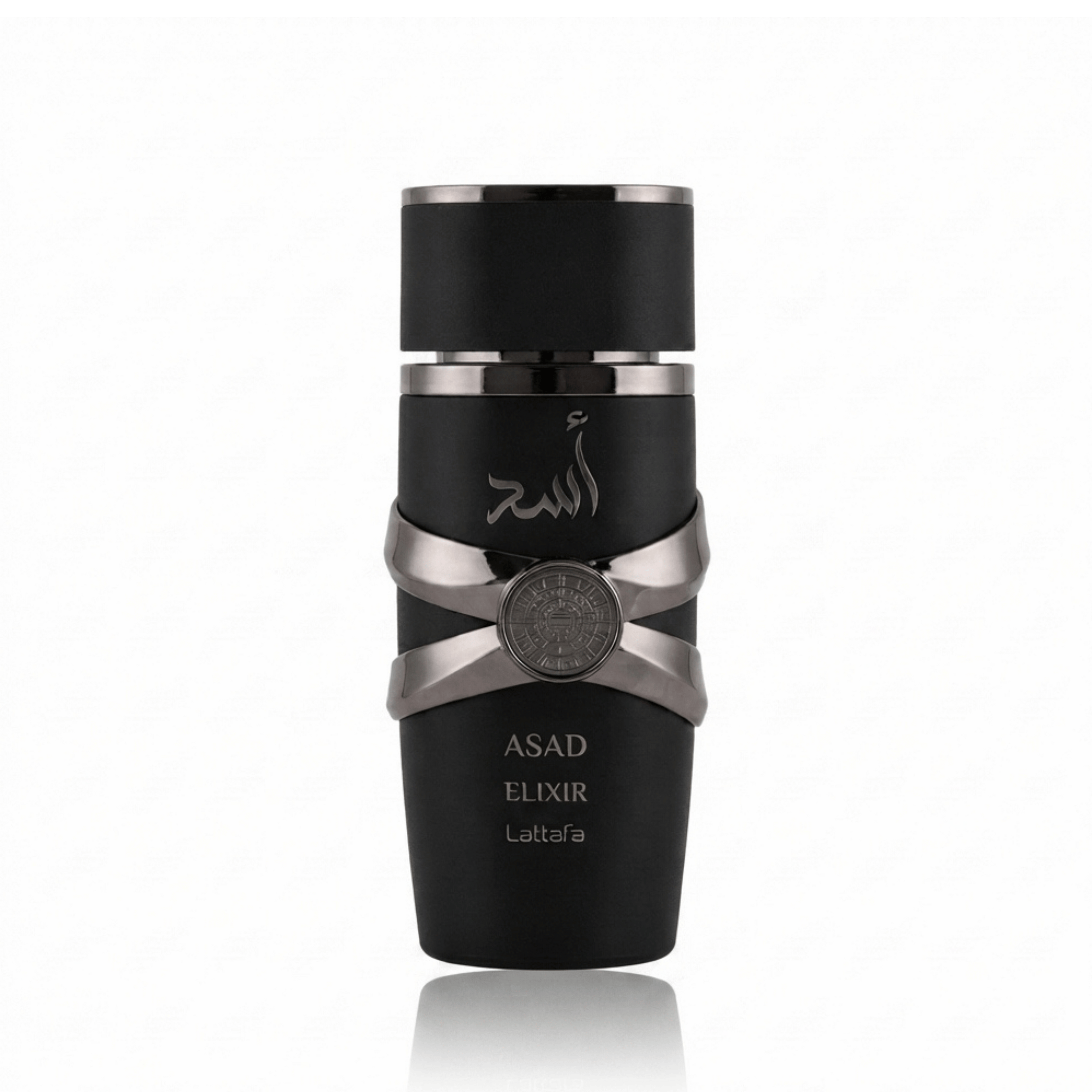 Detaliu flacon Lattafa Asad Elixir Apă de Parfum - finisajele deosebite ale acestui parfum arabesc original