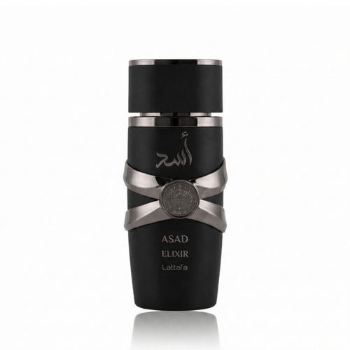 Detaliu flacon Lattafa Asad Elixir Apă de Parfum - finisajele deosebite ale acestui parfum arabesc original