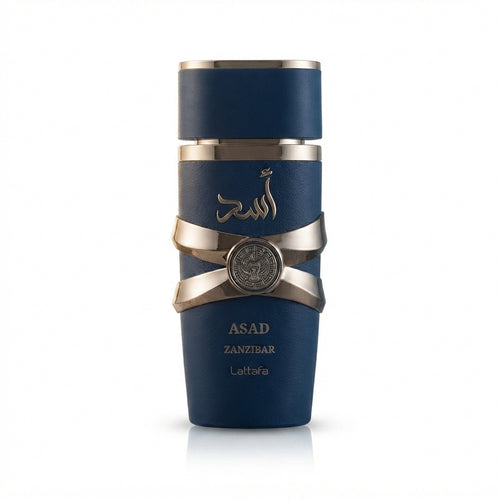 Detaliu flacon Lattafa Asad Zanzibar Apă de Parfum - finisajele deosebite ale acestui parfum arabesc original