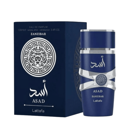 Lattafa Asad Zanzibar Apă de Parfum flacon frontal - sticla de parfum arabesc pentru bărbați pe Parfumer