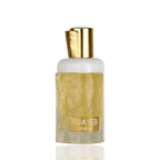 Lattafa Ajayeb Dubai apa de parfum 100 ml, flacon frontal conceptual, design original de parfum arabesc de lux.