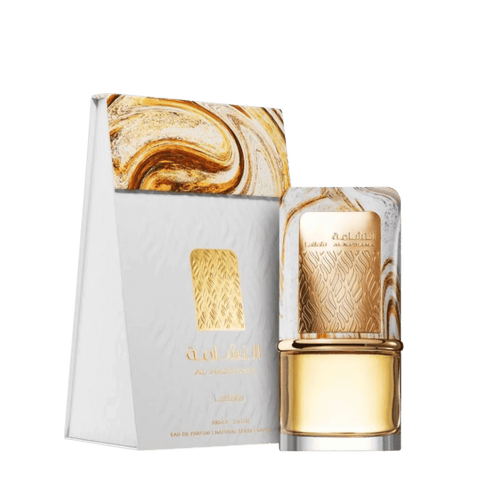 Lattafa Al Nashama apa de parfum, flacon frontal de lux cu design elegant și sofisticat.