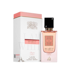 Lattafa Ana Abiyedh Coral apa de parfum feminin, flacon frontal de 60 ml cu design vibrant și elegant.