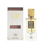 Lattafa Ana Abiyedh Leather apa de parfum unisex, flacon frontal de 60 ml cu design minimalist și rafinat.
