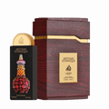Lattafa Artisan Ethnique apa de parfum unisex, flacon frontal negru mat cu design tridimensional si texturi etnice colorate.