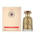 Lattafa Emeer apa de parfum unisex, flacon metalic frontal decorativ lucrat în stil oriental regal.