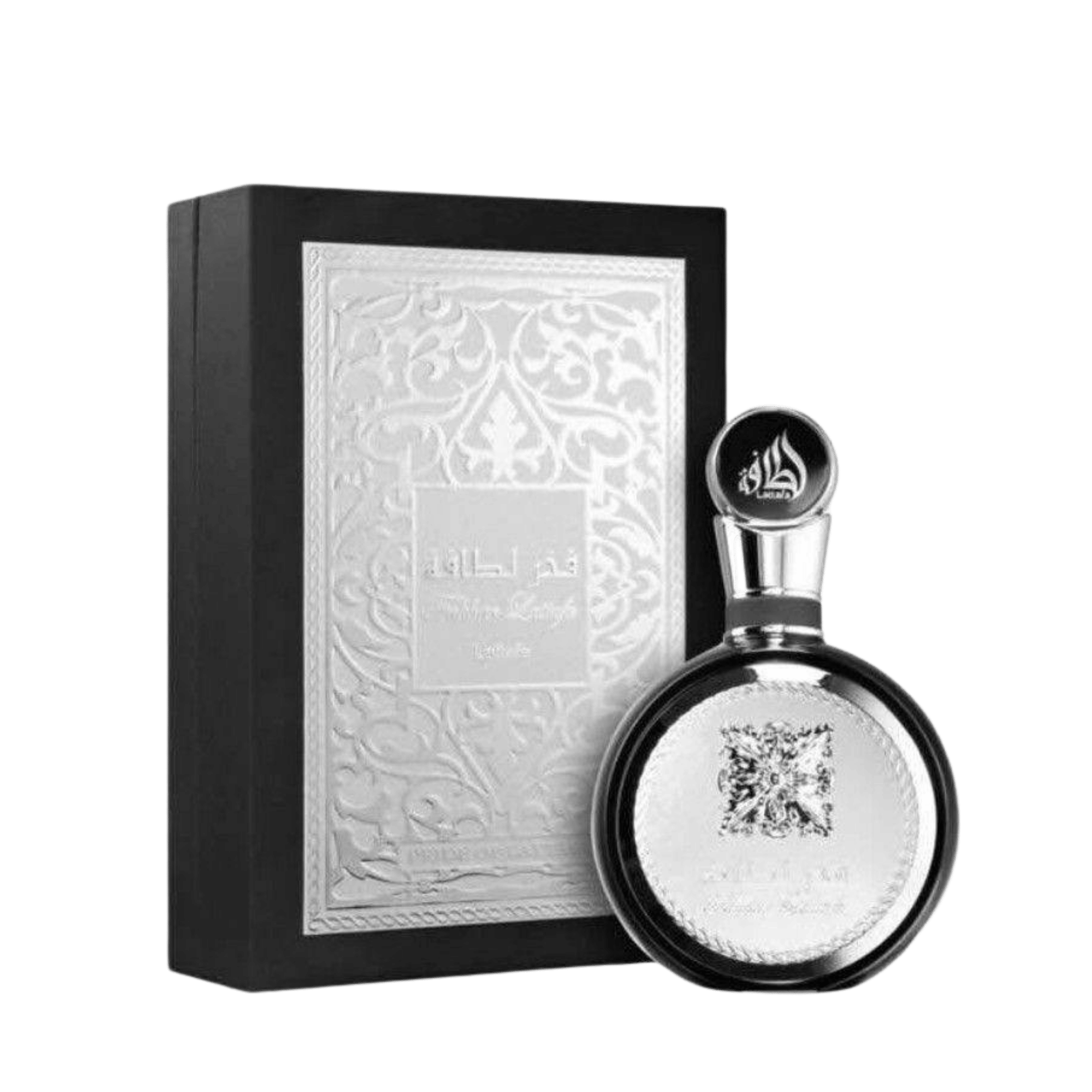 Lattafa Fakhar Extrait Black apa de parfum 100 ml, flacon frontal negru mat, parfum arabesc original de lux.