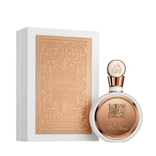 Lattafa Fakhar Rose Gold apa de parfum 100 ml, flacon frontal roz-auriu, parfum arabesc original de dama.