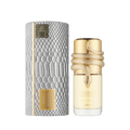 Lattafa Musamam White Intense apa de parfum, flacon frontal elegant prezentat pe un fundal premium de studio.