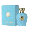 Lattafa Opulent Dubai apa de parfum, flacon frontal elegant din sticlă fină cu detalii rafinate și capac decorativ.