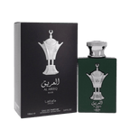 Lattafa Pride Al Areeq Silver apa de parfum 100 ml, flacon frontal cu design sculptural argintiu din colecția arabă Pride.