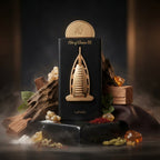 Lattafa Pride Art of Arabia III parfum original înconjurat de rășină de tămâie, mirodenii calde, pielărie și bucăți de oud.