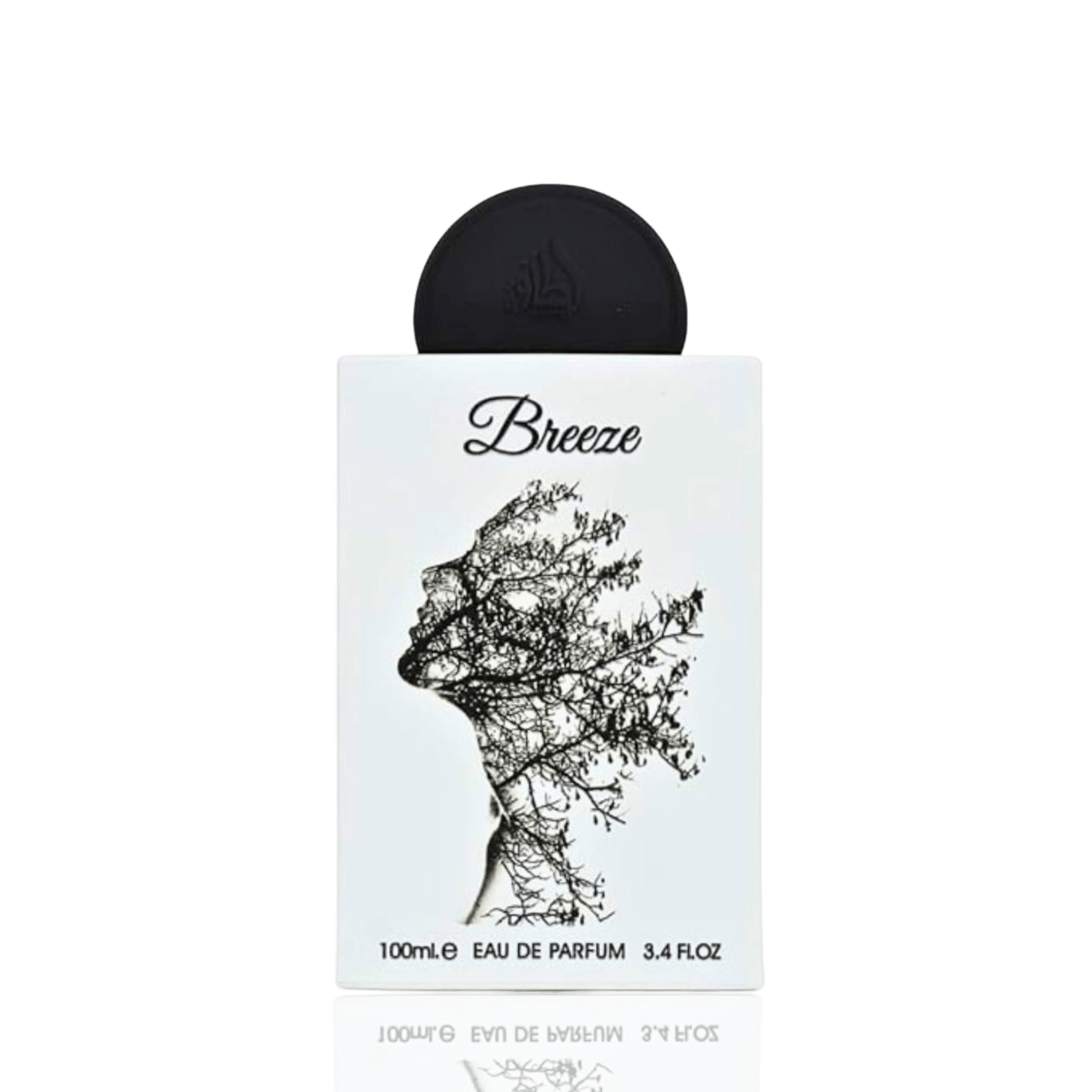 Detaliu flacon de lux Lattafa Pride Breeze 100 ml, evidențiind finisajele de colecție și calitatea sticlei.