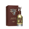 Lattafa Pride Eternal Oud apa de parfum, flacon frontal din sticlă masivă cu decor metalic Copacul Vieții.