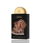Detaliu flacon premium Lattafa Pride Kashan 100 ml, scoțând în evidență finisajele de lux și capacul sculptural de colecție.