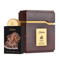Lattafa Pride Kashan apa de parfum 100 ml, flacon frontal conceptual premium, design original de parfum arabesc.
