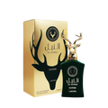 Detaliu flacon Lattafa Safeer apa de parfum, evidențiind finisajele premium și eticheta eleganta.