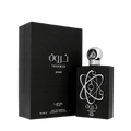 Lattafa Tharwah Silver apa de parfum, flacon frontal masculin de lux cu linii moderne și finisaje argintii.