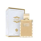 Lattafa The Kingdom apa de parfum, flacon frontal regesc de lux cu detalii decorative sofisticate.