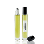Detaliu flacon M 100 Wild inspirat de Christian Dior Sauvage ulei de parfum, evidențiind eticheta și aplicatorul roll-on.