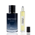 M 100 Wild inspirat de Christian Dior Sauvage ulei de parfum masculin 10 ml flacon frontal.