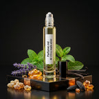 M 173 Li Malis Elixir inspirat din Jean Paul Gaultier ulei de parfum prezentat alături de mentă, lavandă, miere și vanilie.