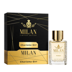 Milan Charisma Girl Limited Edition apa de parfum feminin, flacon frontal de 100 ml cu design rafinat și elegant.
