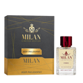 Milan Deep Philosophy Limited Edition apa de parfum unisex 100 ml flacon frontal cu lichid galben-chihlimbar și capac bordo.