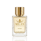 Detaliu flacon Milan Eternal Paradox Limited Edition apa de parfum, evidențiind textura sticlei și capacul auriu elegant.
