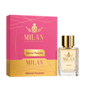 Milan Eternal Paradox Limited Edition apa de parfum unisex, flacon frontal de 100 ml cu design elegant și detalii aurii.