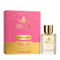 Milan Flower Bang Limited Edition apa de parfum feminin, flacon frontal de 100 ml cu design elegant și detalii aurii.