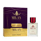 Milan Love's Quiet Limited Edition apa de parfum unisex 100 ml flacon frontal cu capac bordo.