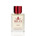 Detaliu flacon Milan Salted Air Limited Edition apa de parfum, evidențiind eticheta și capacul metalic.