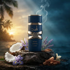Lattafa Asad Zanzibar Apă de Parfum sticlă albastră - parfum original masculin cu note de cocos și tămâie