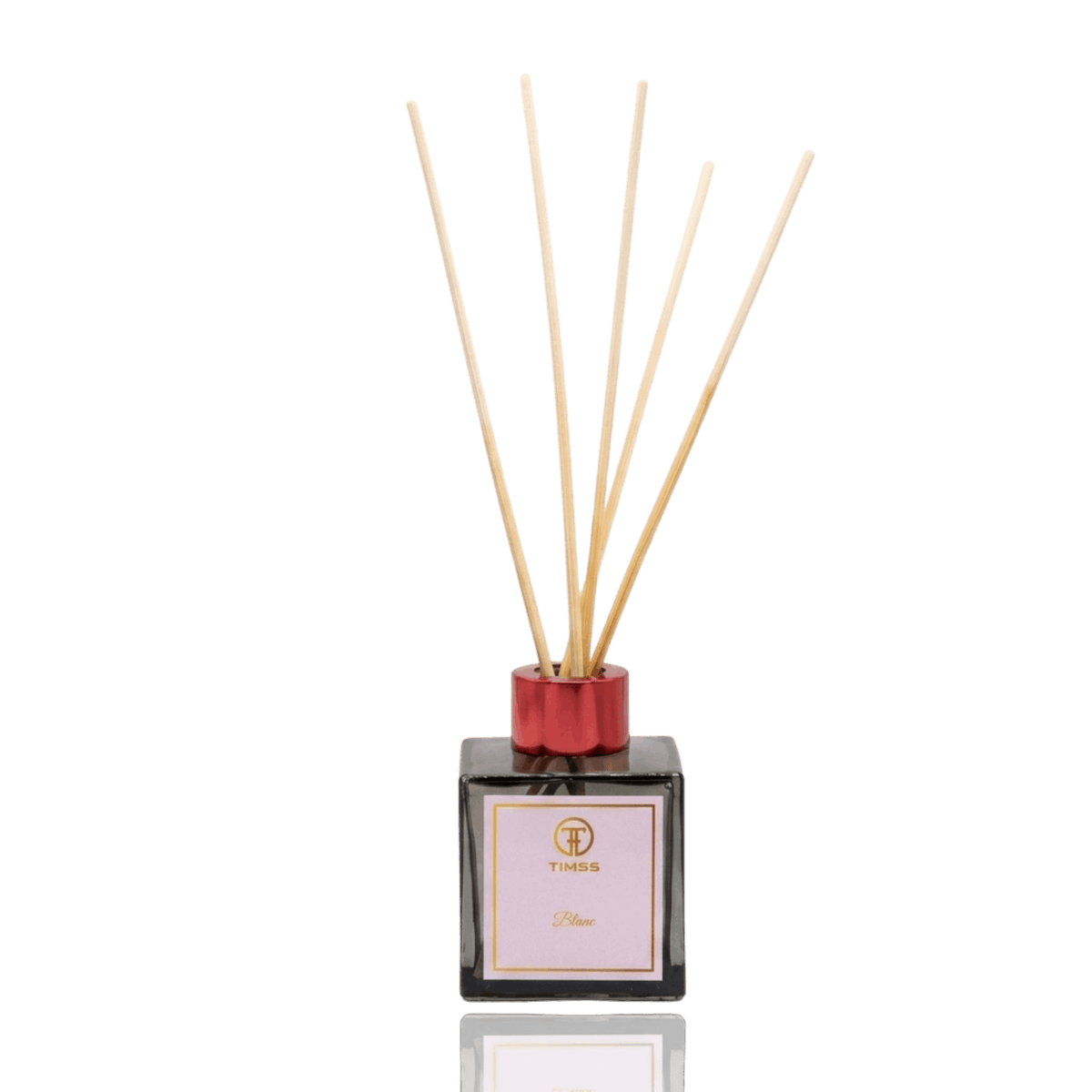 TIMSS Blanc parfum de camera cu betisoare 120 ml detaliu flacon sticla si difuzor Parfumer.md