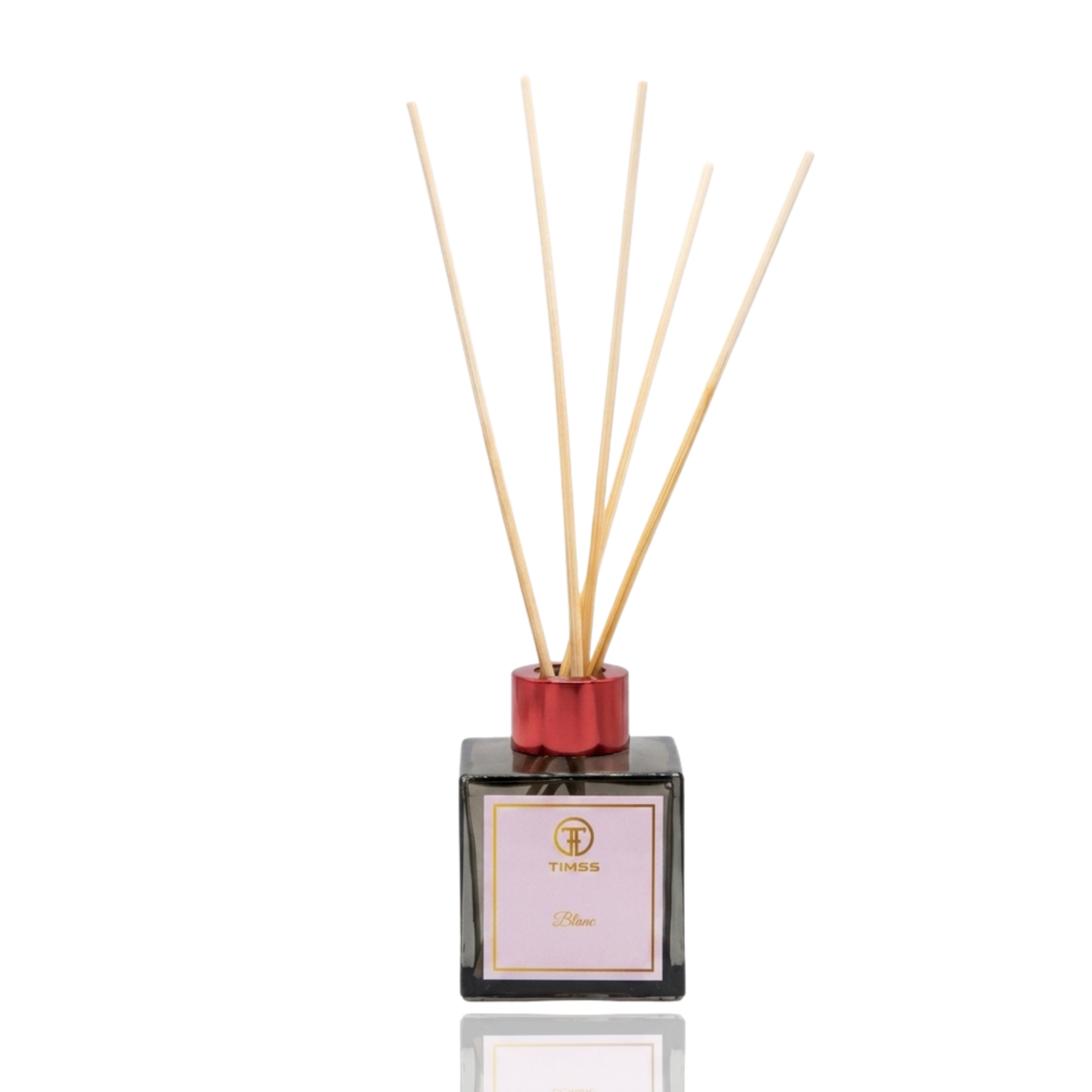 TIMSS Blanc parfum de camera cu betisoare 120 ml detaliu flacon sticla si difuzor Parfumer.md