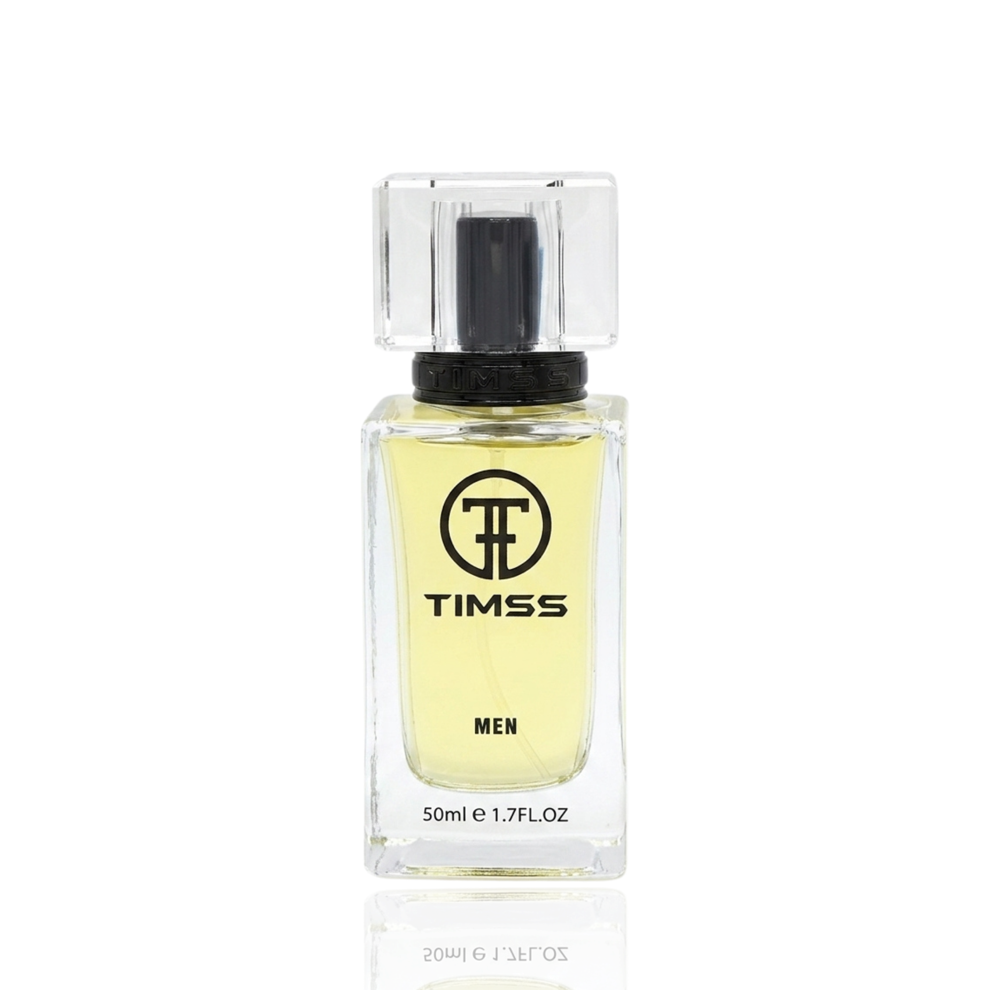 Detaliu flacon TIMSS M 100 Wild inspirat din Christian Dior apa de parfum, evidențiind eticheta și pulverizatorul.
