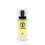 Detaliu flacon TIMSS M 104 Bleu De Timss inspirat din Chanel apa de parfum, evidențiind eticheta și pulverizatorul.