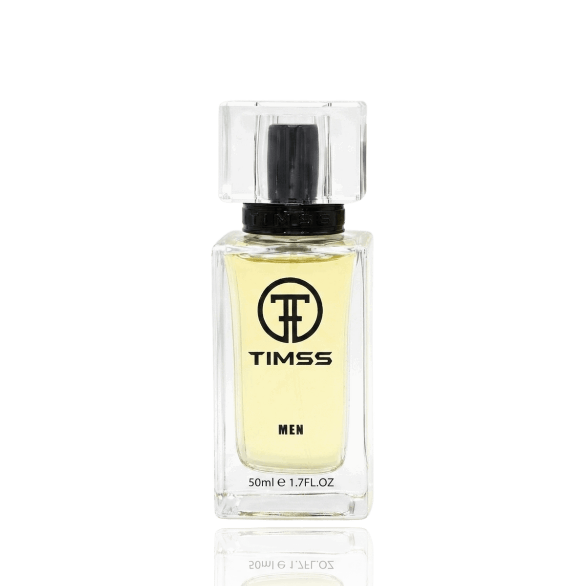 Detaliu flacon TIMSS M 107 Bottlet inspirat din Hugo Boss apa de parfum, evidențiind eticheta și pulverizatorul.