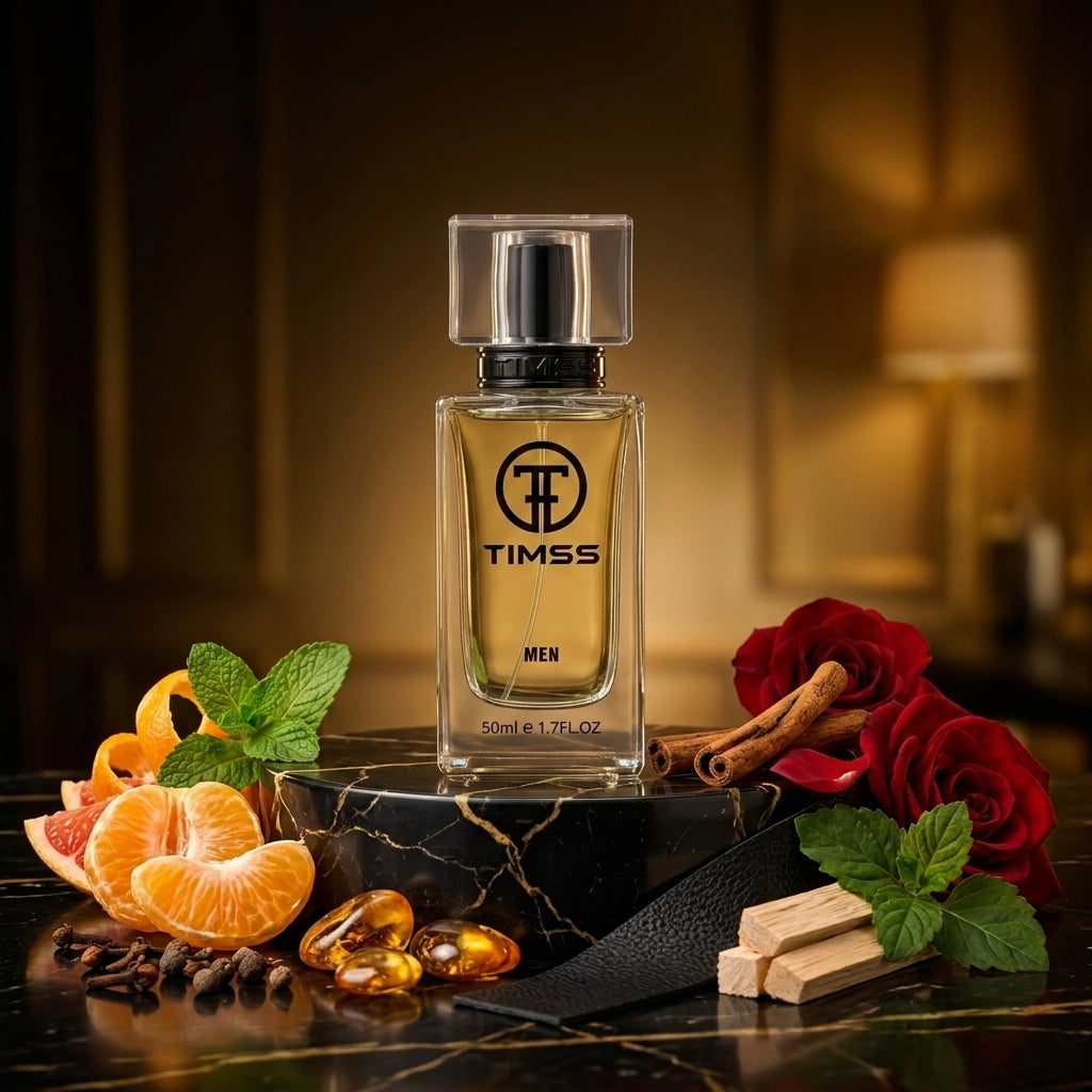 TIMSS M 109 Milyon One inspirat din Paco Rabanne apa de parfum prezentat alături de mandarină, scorțișoară și piele.