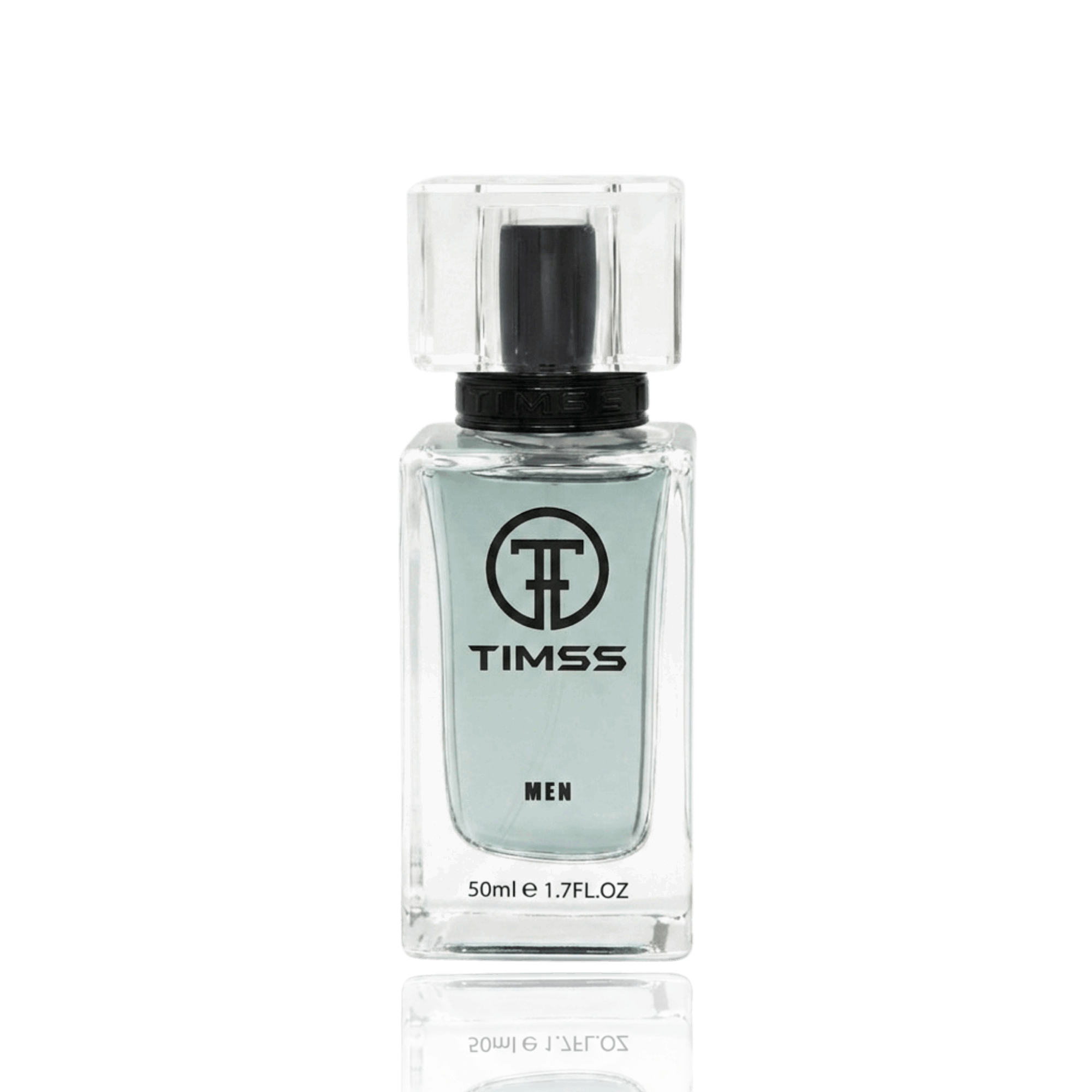 Detaliu flacon TIMSS M 110 Victorius inspirat din Paco Rabanne apa de parfum, evidențiind eticheta și pulverizatorul.