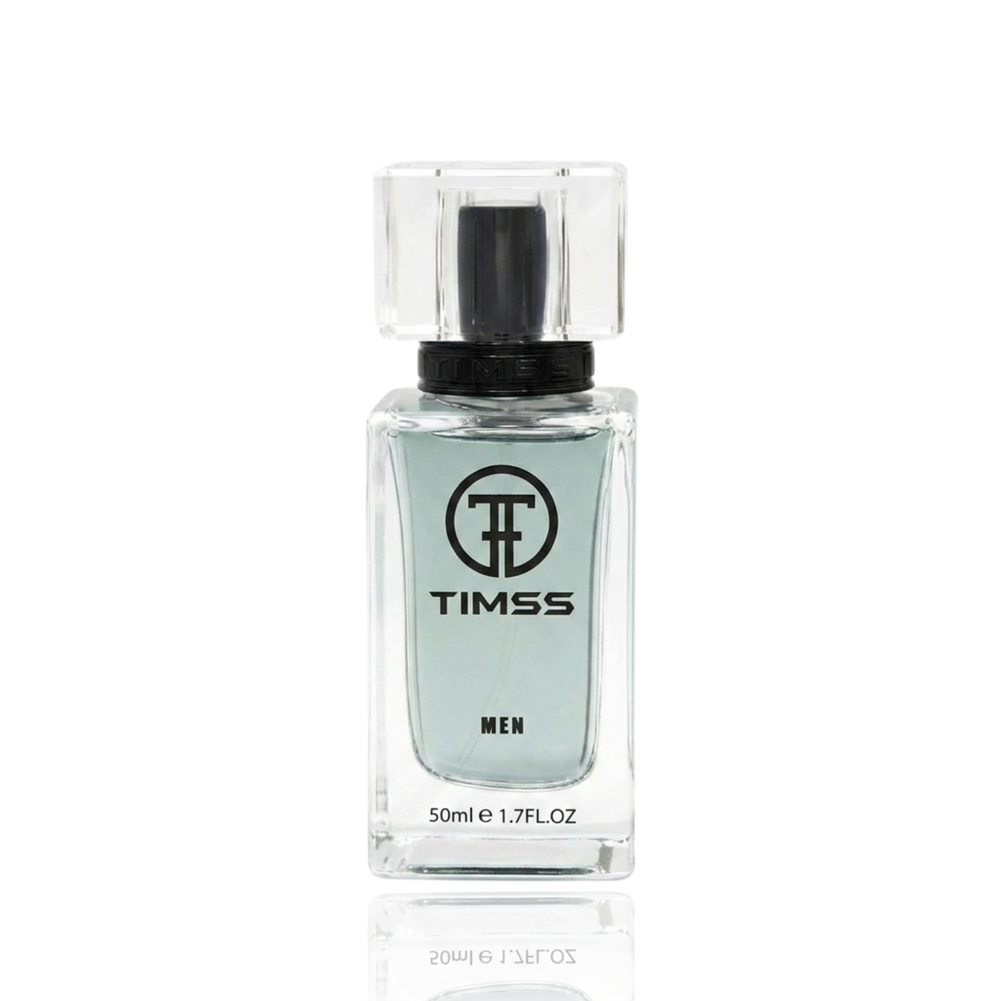 Detaliu flacon TIMSS M 110 Victorius inspirat din Paco Rabanne apa de parfum, evidențiind eticheta și pulverizatorul.