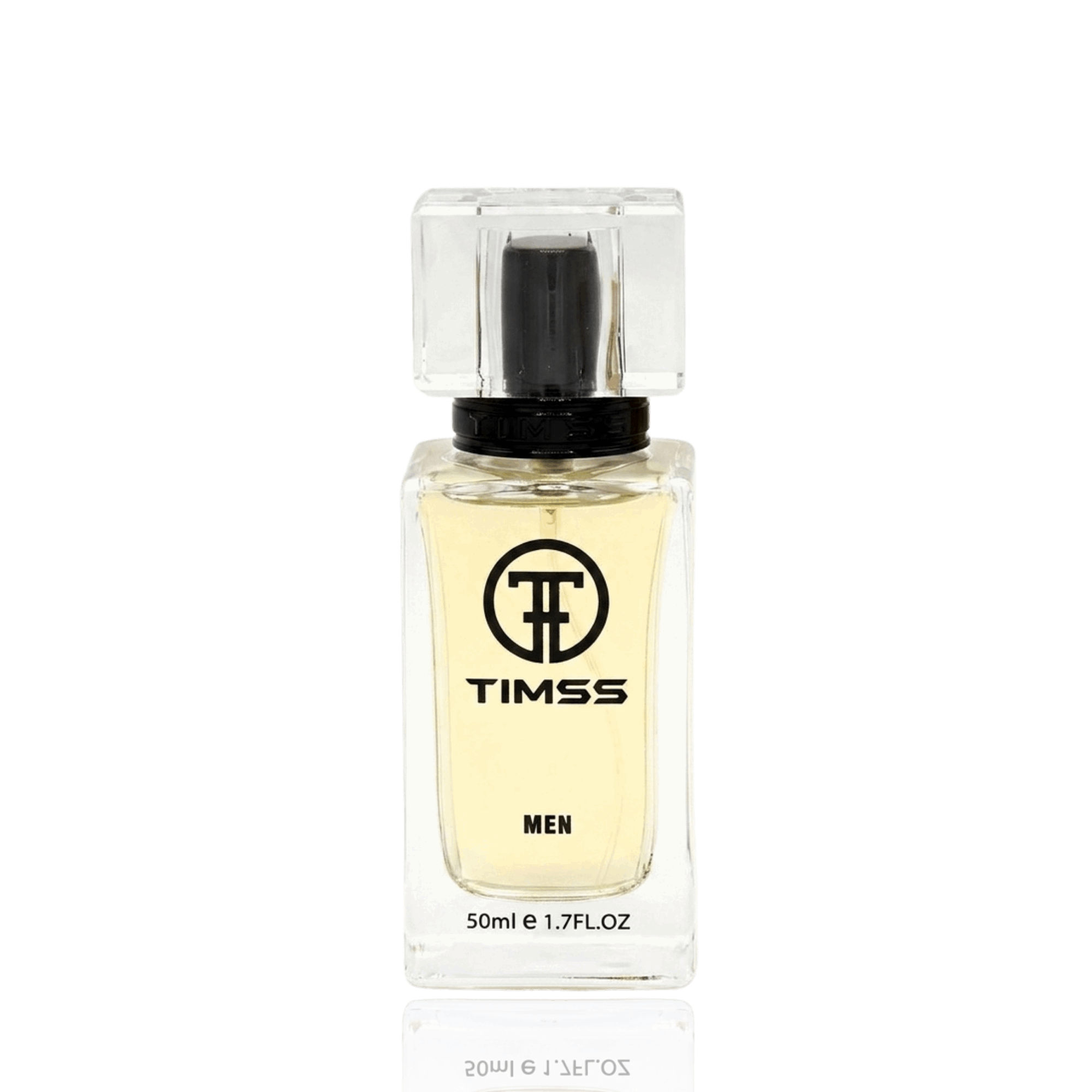 Detaliu flacon TIMSS M 133 Milyon Elixir inspirat din Paco Rabanne apa de parfum, evidențiind eticheta și pulverizatorul.