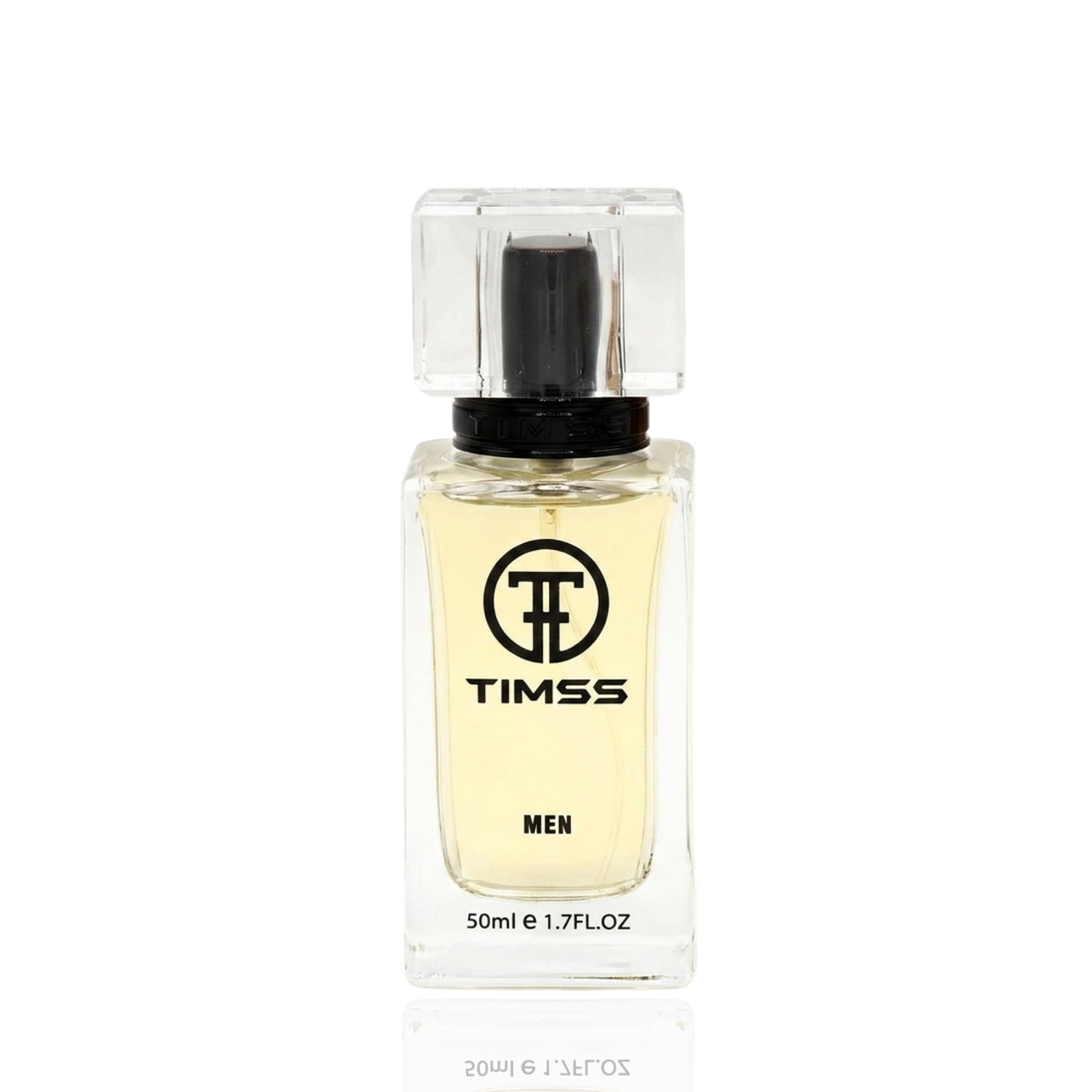 Detaliu flacon TIMSS M 133 Milyon Elixir inspirat din Paco Rabanne apa de parfum, evidențiind eticheta și pulverizatorul.